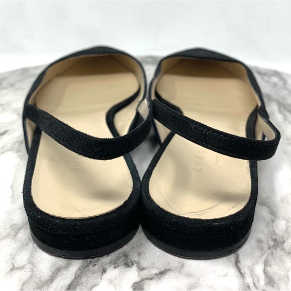 Everlane The Editor Black Suede Point Toe Slingback Flats 8 Minimalist Classic - Picture 5 of 16